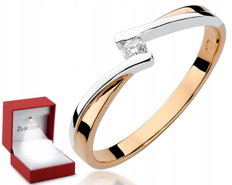 Prstýnek s briliantem z růžového zlata Gravírování