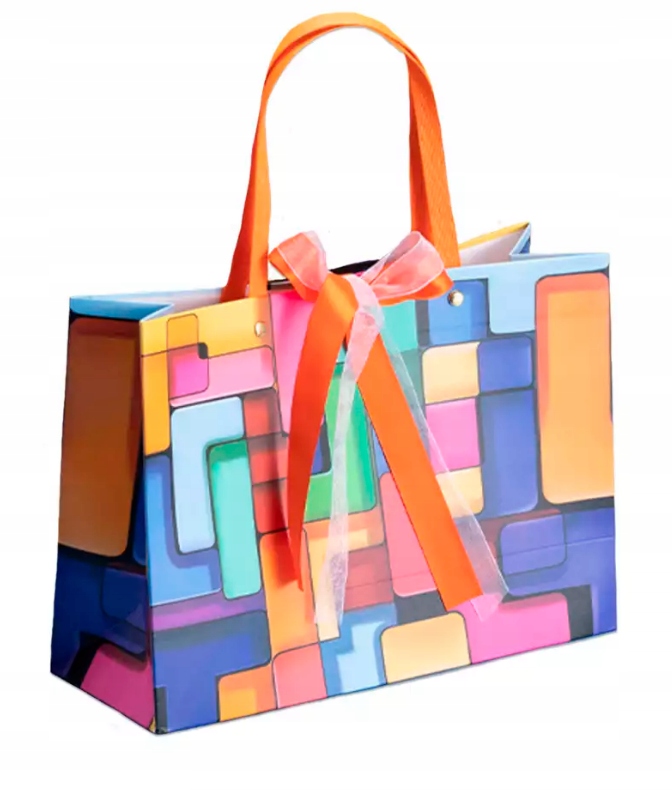 Torebka PREZENTOWA kolorowa urodziny 32x25cm