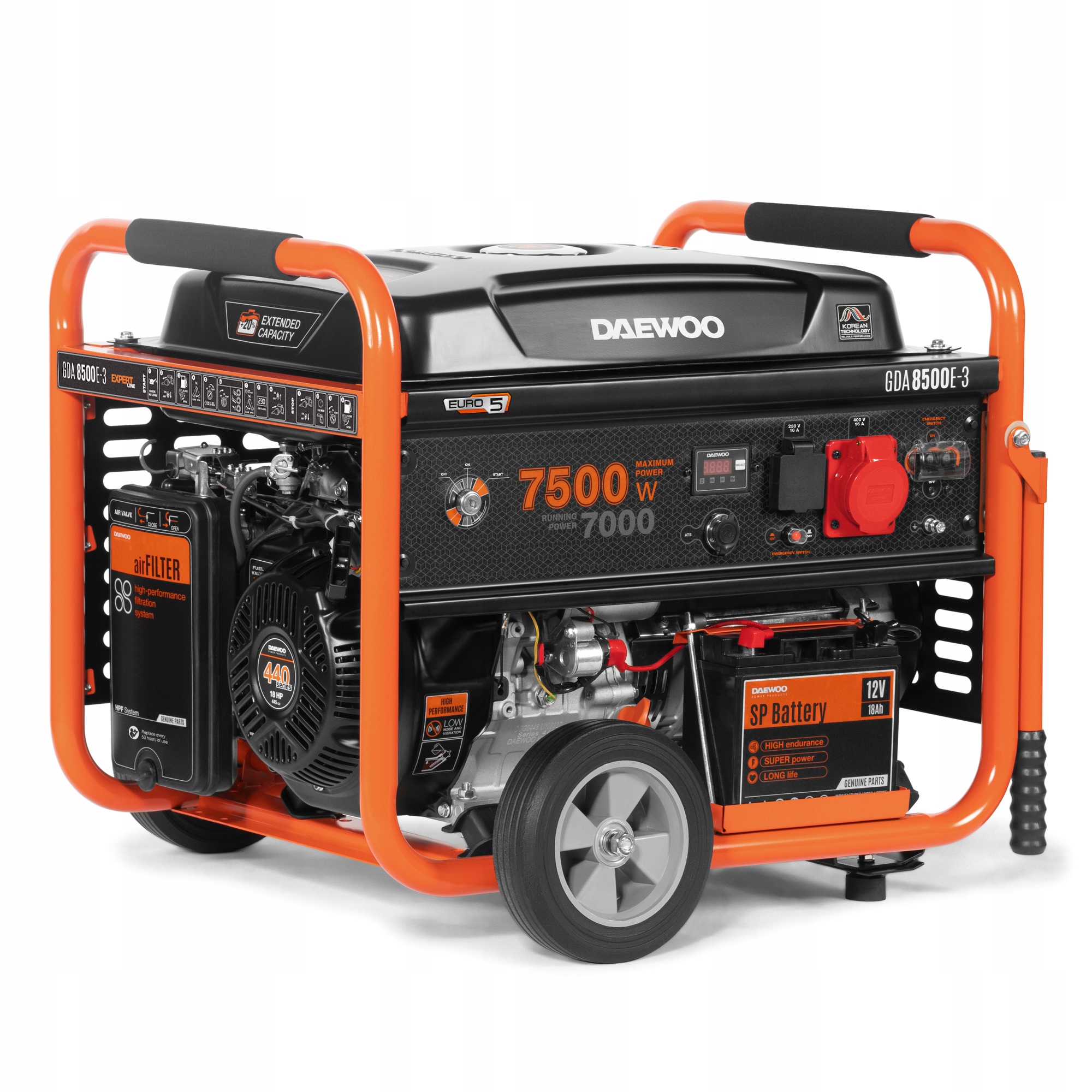 Generator benzynowy Daewoo Gda 8500E-3 w kolorze szarym