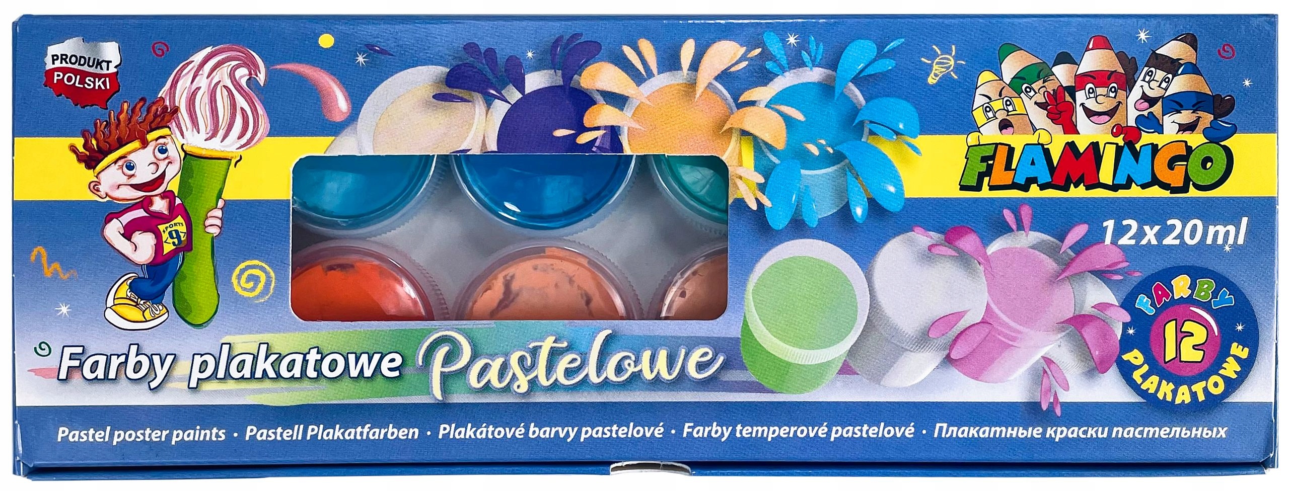 Farby plakatowe Flamingo 12 szt. x 20 ml