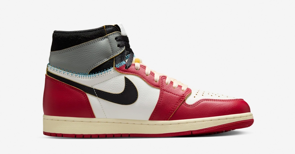 Boty Air Jordan 1 x Union Varsity Red and Shadow Grey velikost 41 Eu HV8563-600