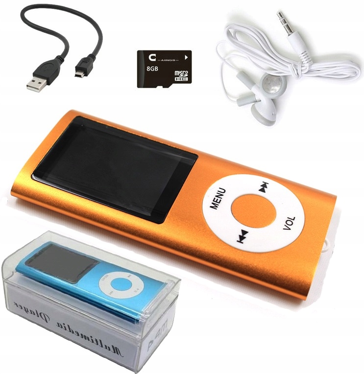 

Odtwarzacz MP4 MP3 Menu Pl Radio Dyktafon Sd 8GB