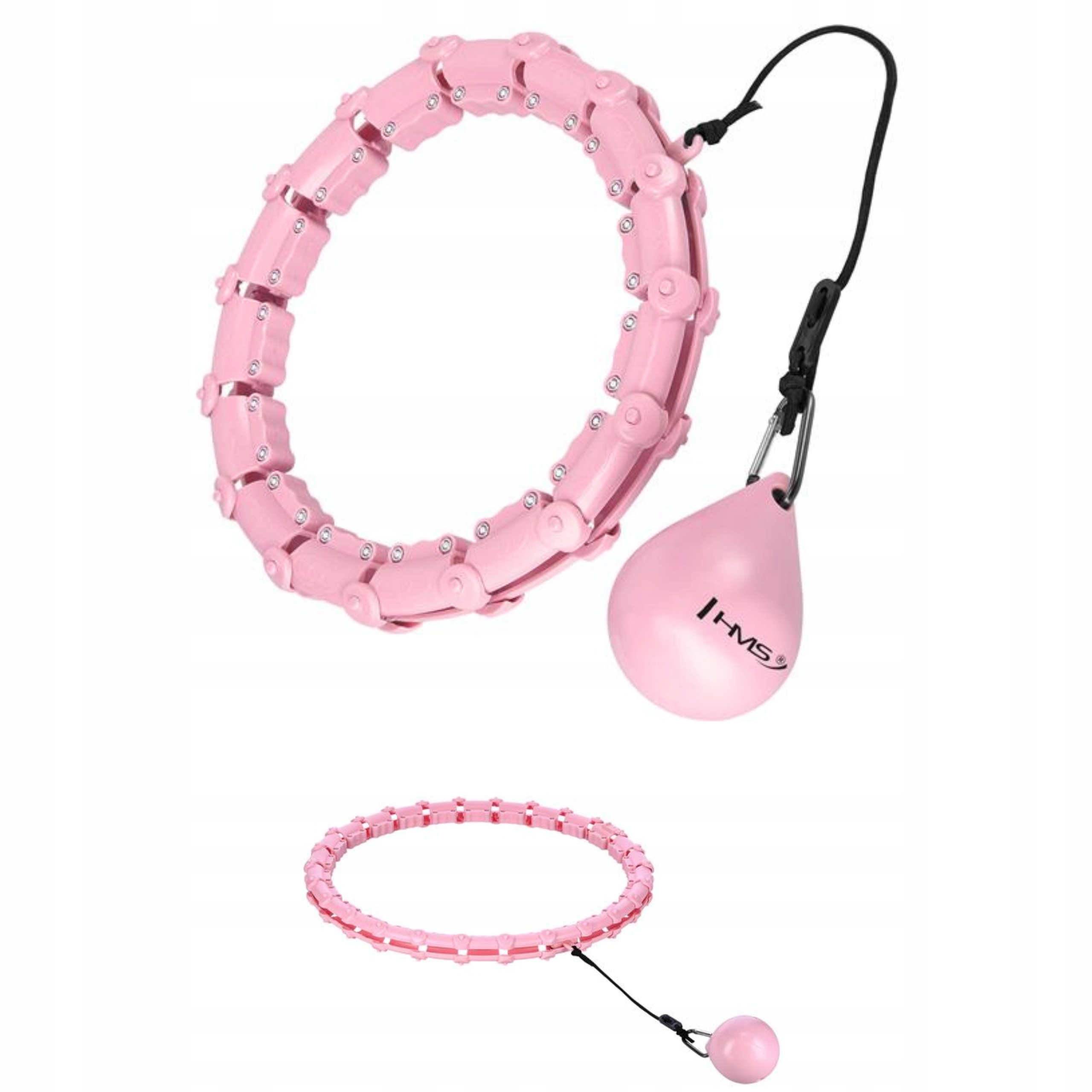 Regulowane Hula Hop Hms Plus Size Do 126 CM Z Obciążeniem Wypustki Różowe