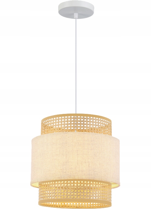 Lampa sufitowa wisząca Abra, 1*E27, IP20, średnica 40cm, boho, kremowa, Gtv