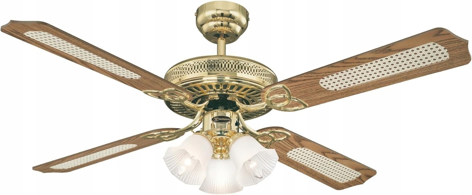 Wiatrak Sufitowy Monarch Trio Dąb/Mahoń 132cm Klasyczny Lampowentylator