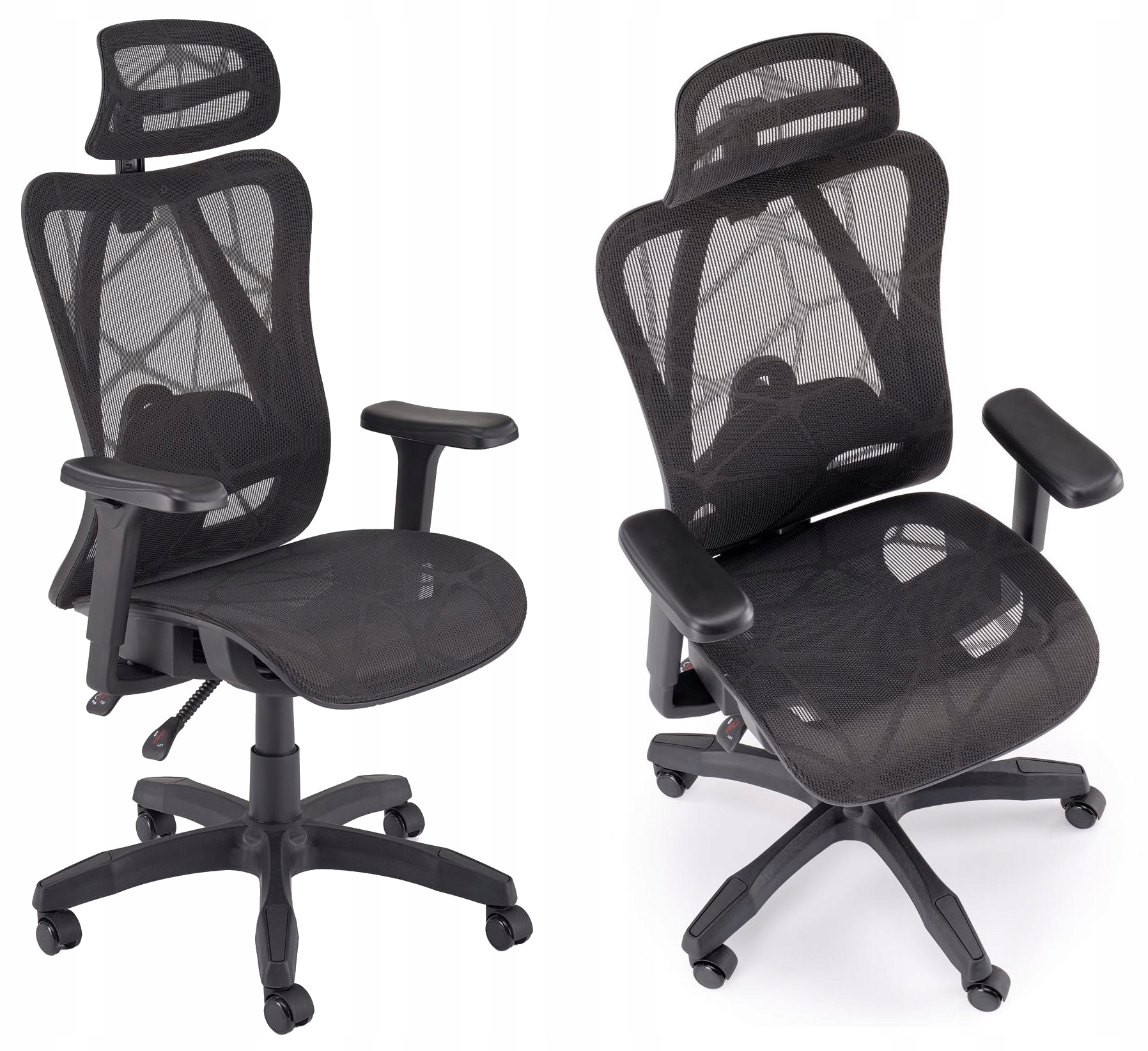 Ergonomiczne krzesło biurowe Xeron czarny Siatka Halmar