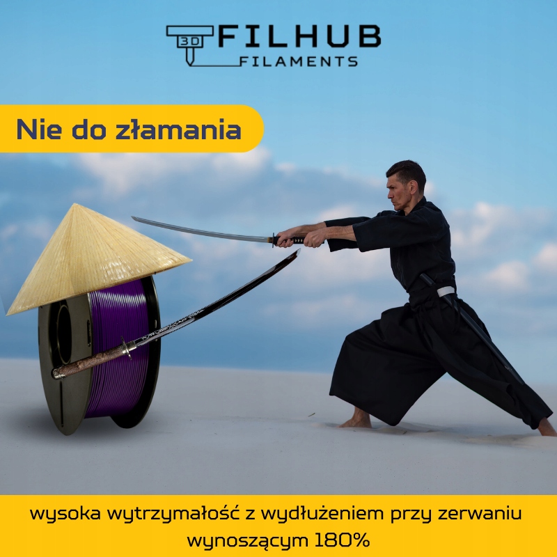 Filament PETG FilHub 1.75mm szary 1kg Kod producenta 5907059670008