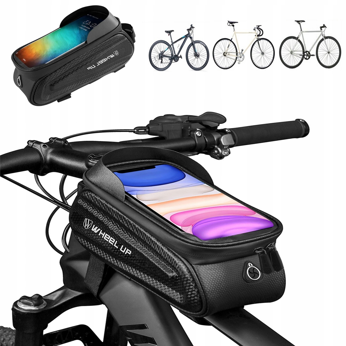 БОЛЬШАЯ ВЕЛОСИПЕДНАЯ СУМКА ДЛЯ ВЕЛОСИПЕДА, ЧЕХОЛ ДЛЯ ТЕЛЕФОНА, ВОДОНЕПРОНИЦАЕМЫЙ