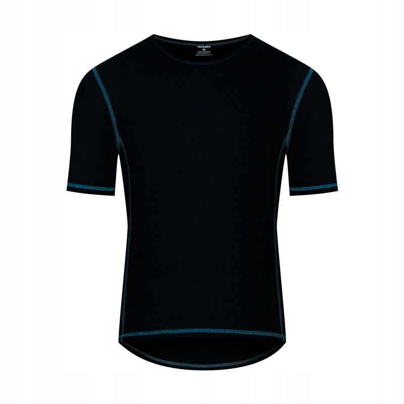 

T-shirt męski bawełna wełna Merino szew szafir S