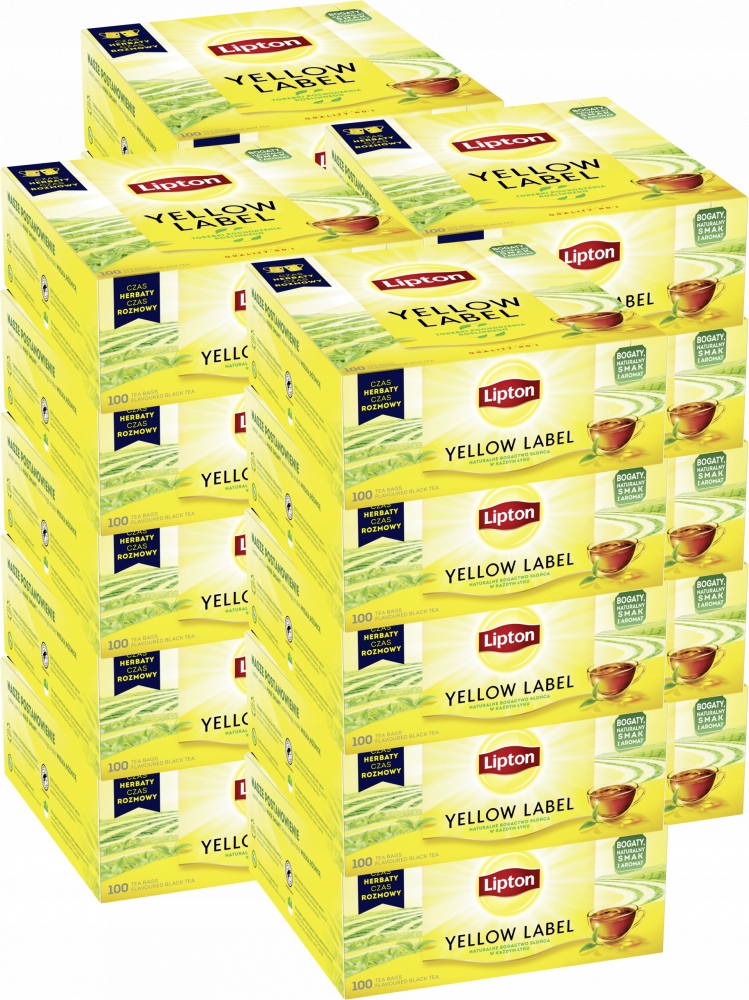 Herbata czarna w torebkach Lipton ekspresowa Yellow Label 100szt x24