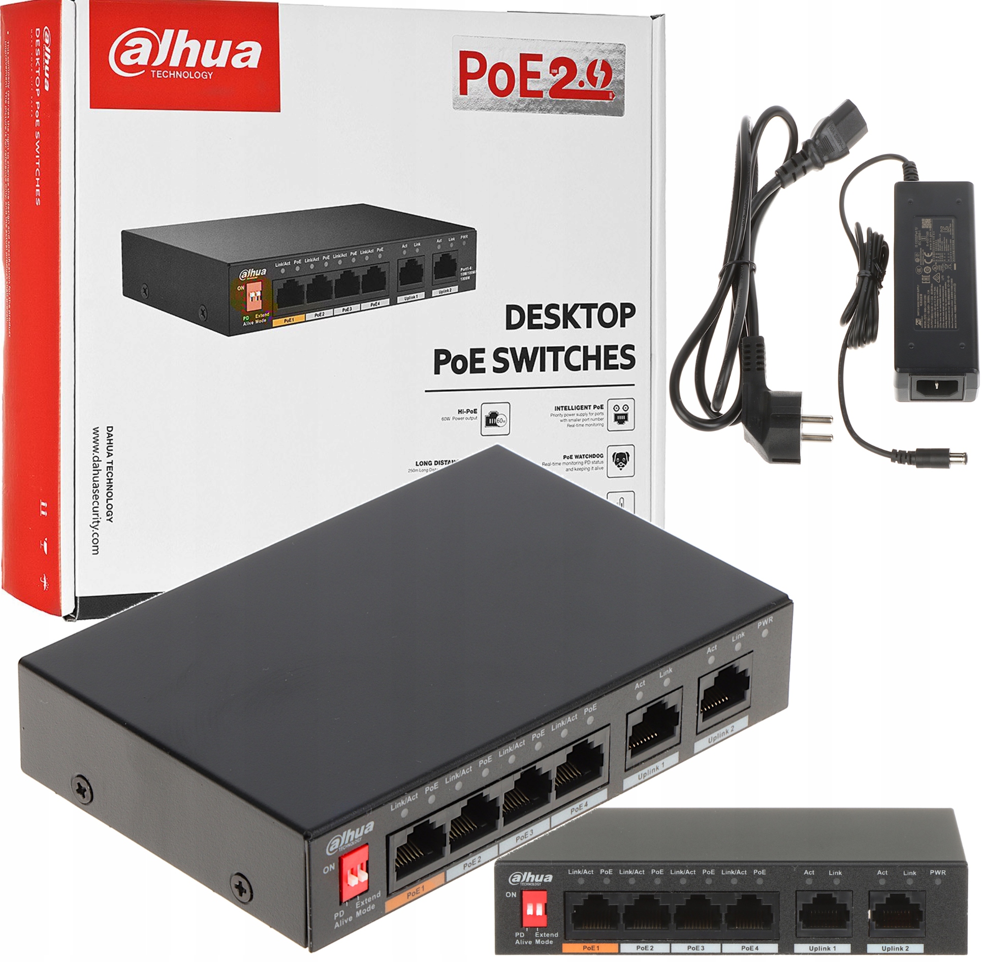 Switch Poe PFS3006-4ET-36 4-PORTOVÝ Dahua