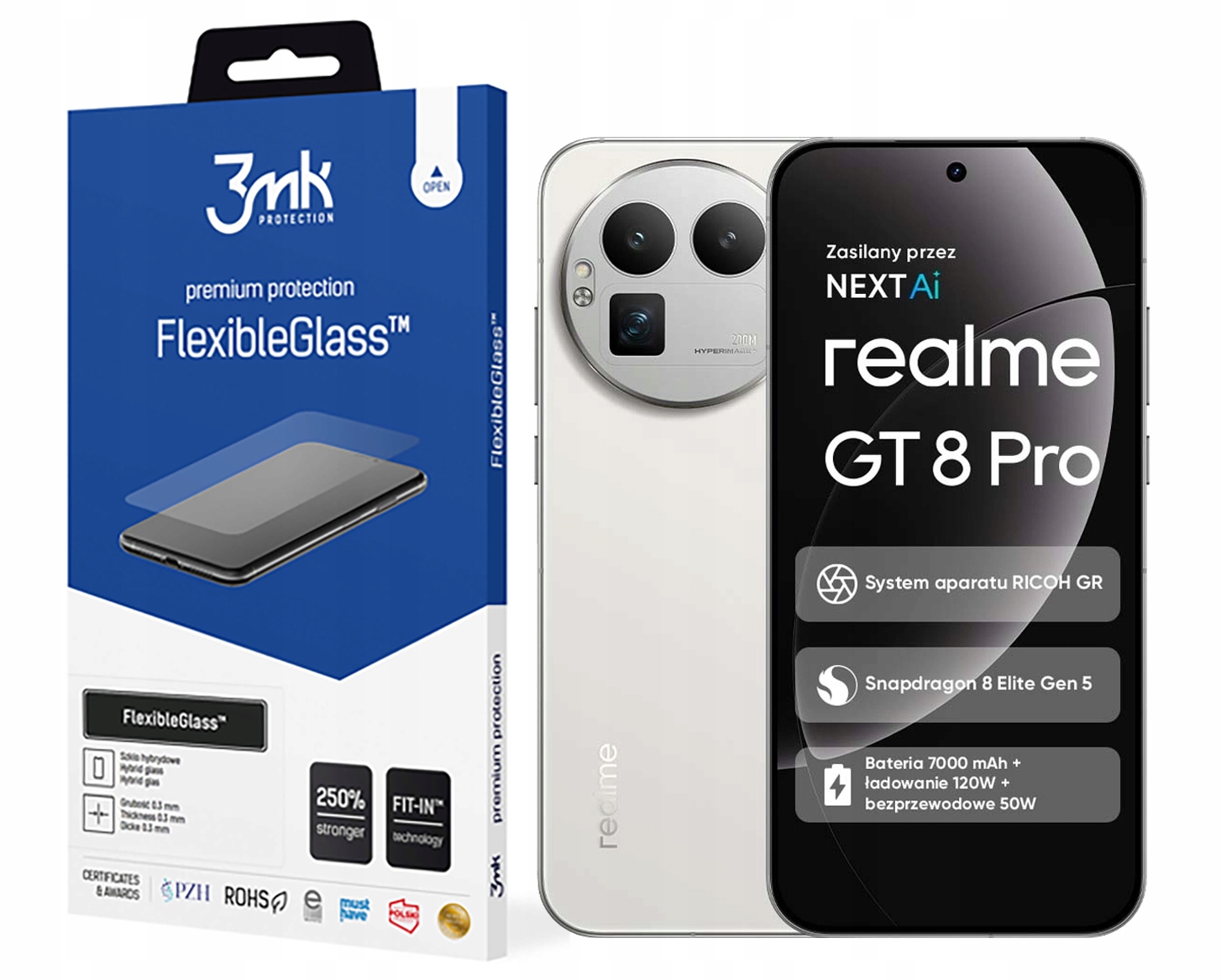 Sklo Flexibleglass 3MK pro Realme GT8 Pro