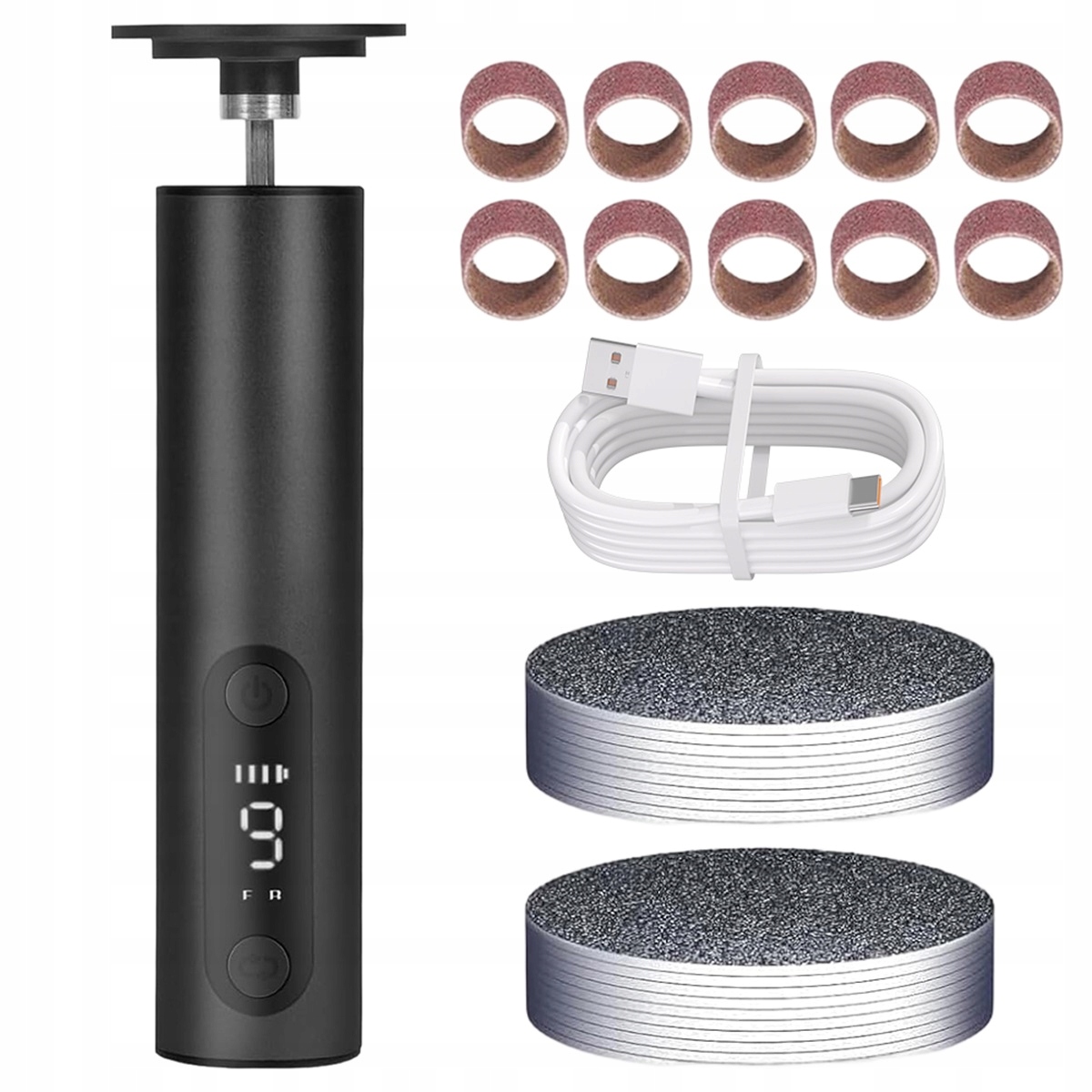 Elektrický Pilník Na Nohy s 9 úrovněmi rychlosti a změnou směru otáčení