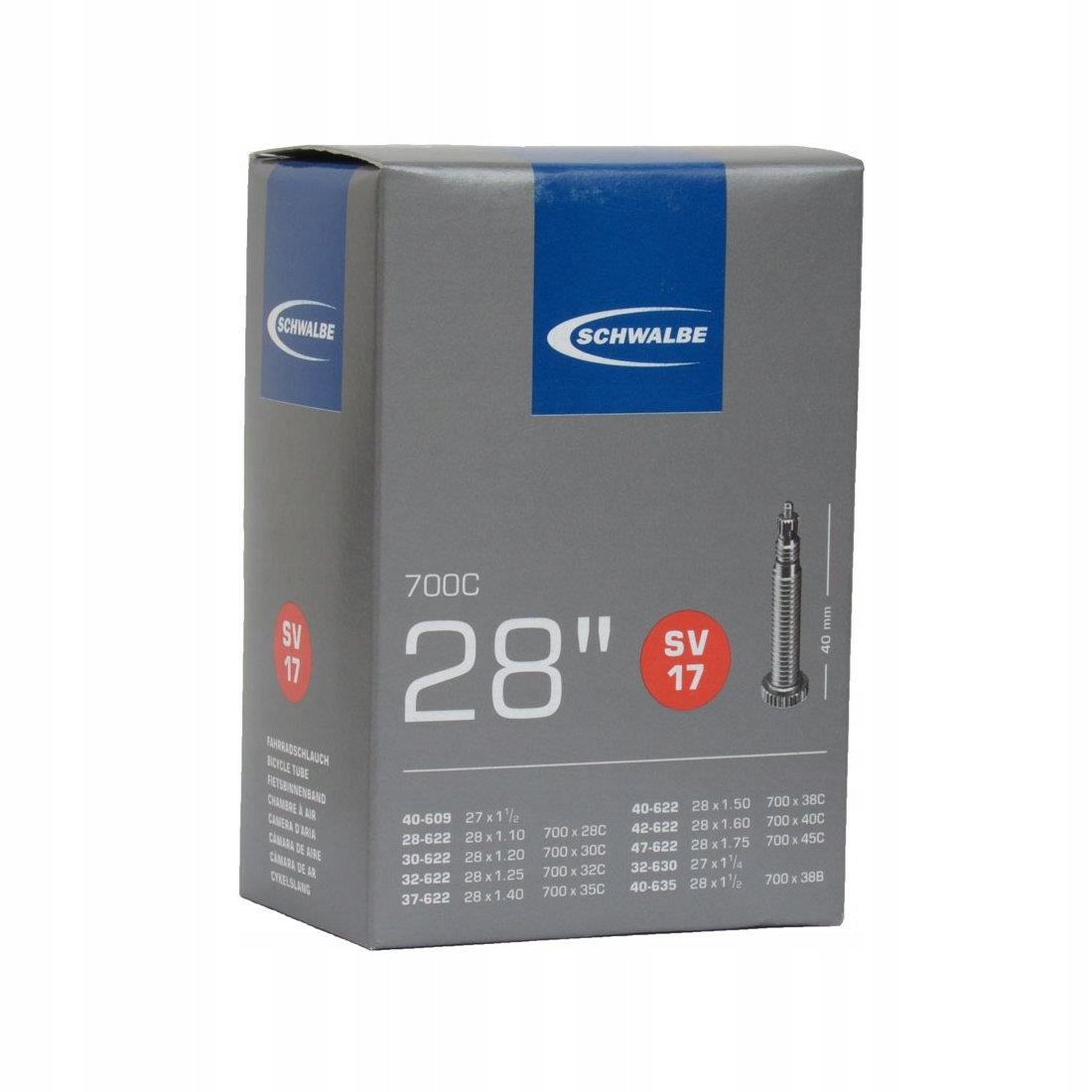 Dętka rowerowa do roweru Schwalbe 28/700x1,10-1,75 presta 40mm