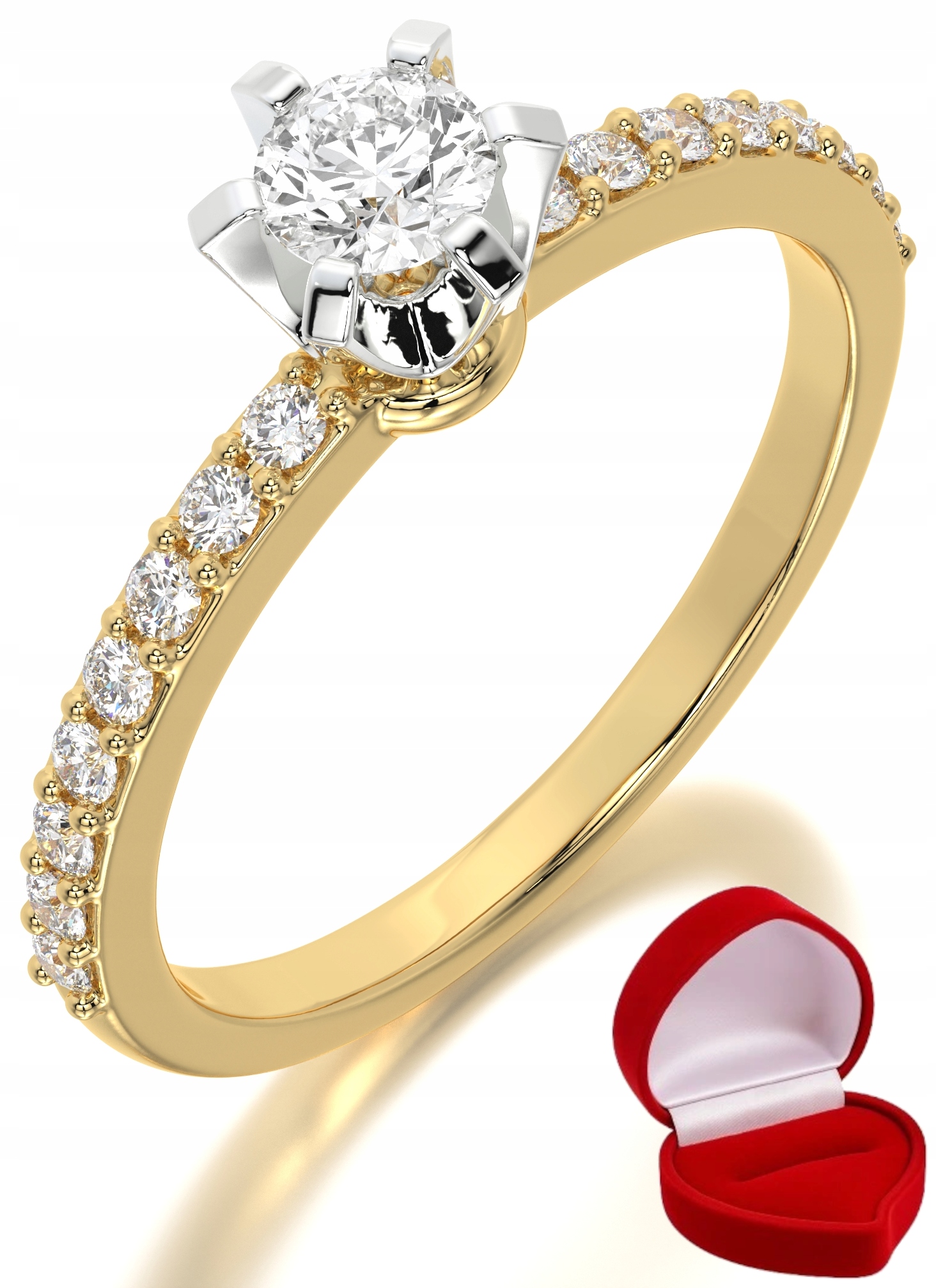 Zlatý Prstýnek 585 14k Safír 0,24 ct Krabička R7