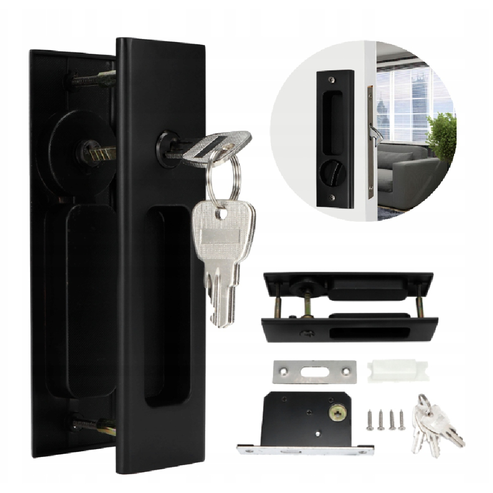 Zamek Drzwi Zestaw Do Przesuwnych Z Kluczem Dla Drzwi O Grubości 35-40MM