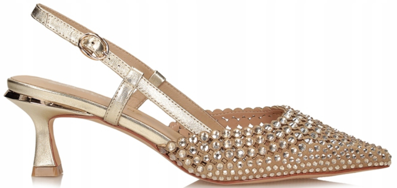 Zlaté Lodičky Se Zirkony, Stylové Elegantní Lodičky Alma En Pena 39