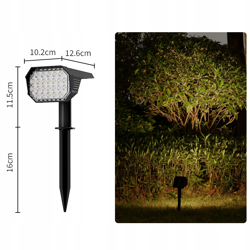 LAMPA SOLARNA WBIJANA QUADRA REFLEKTOR LED OGRODOWY 2szt Marka Eco Power Energy