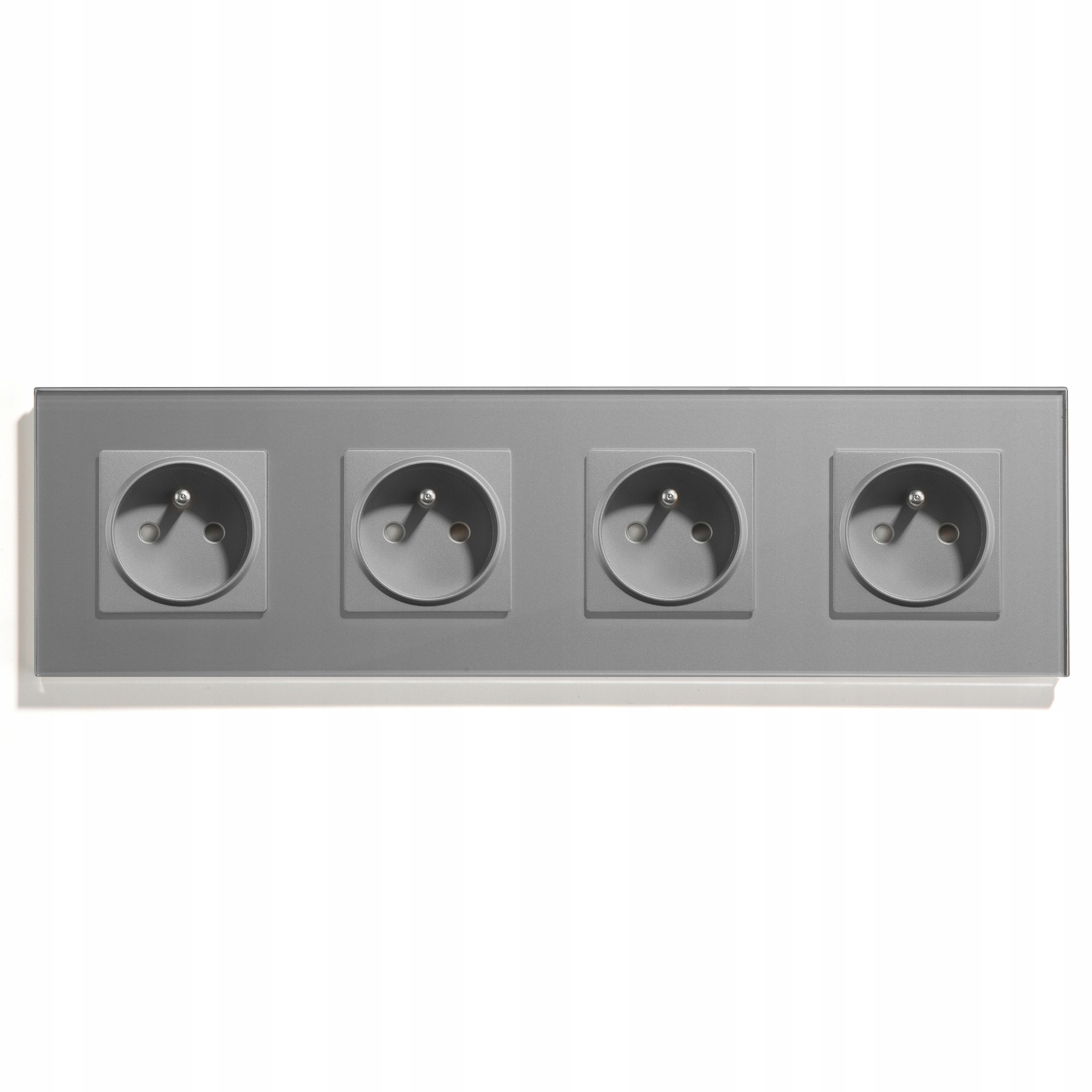Elektrická Skleněná Zásuvka Čtyřnásobná Kontakt 16A Zásuvka 230V Rámeček 298 mm