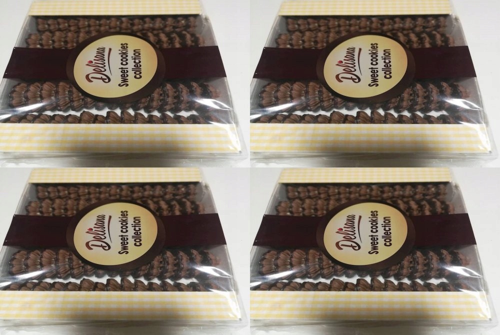 Ciastka kakaowe Delisana Kubanka, z kremem o smaku kokosowym, 1kg x4
