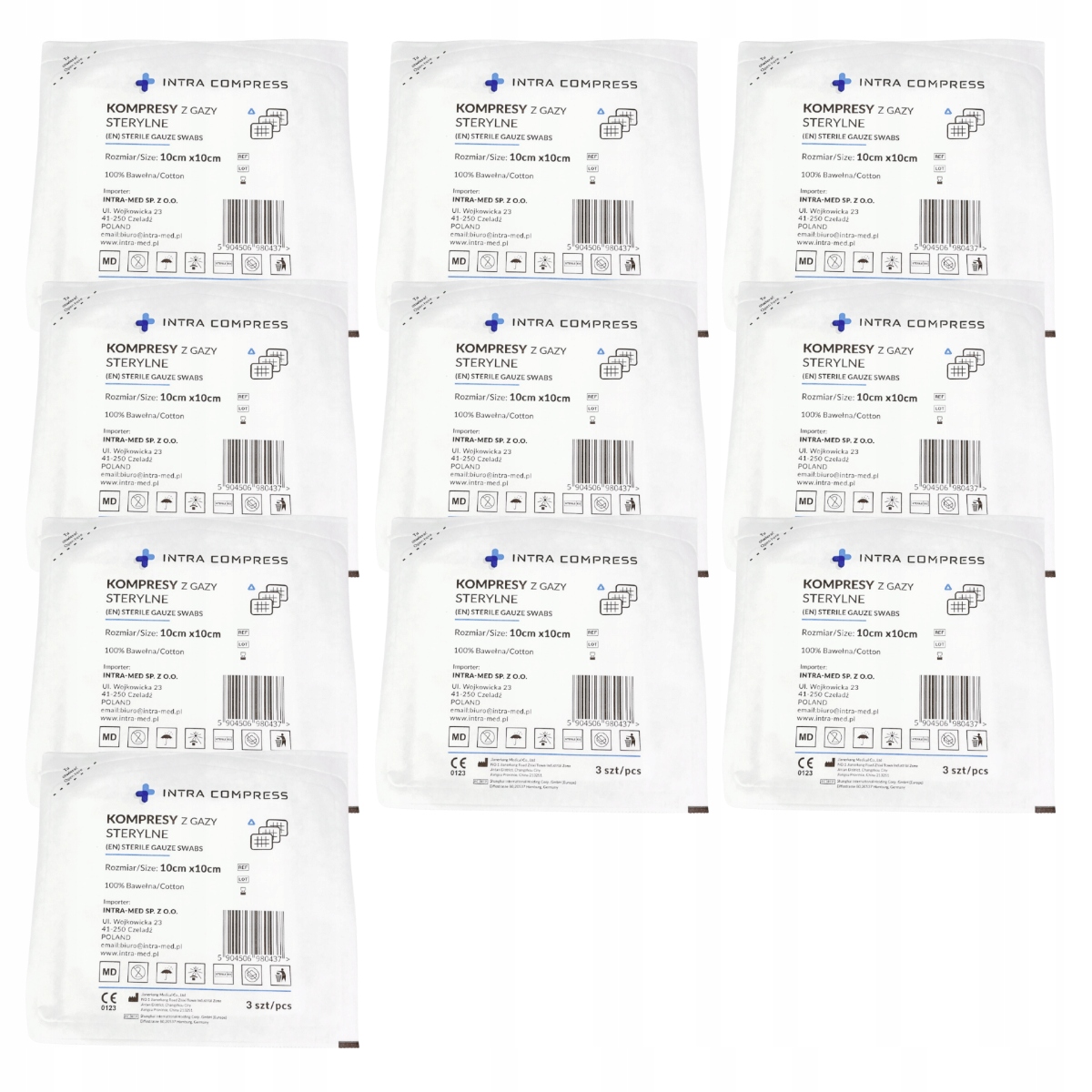 

Jałowy kompres z gazy 10x10cm 17N 8W 10szt.