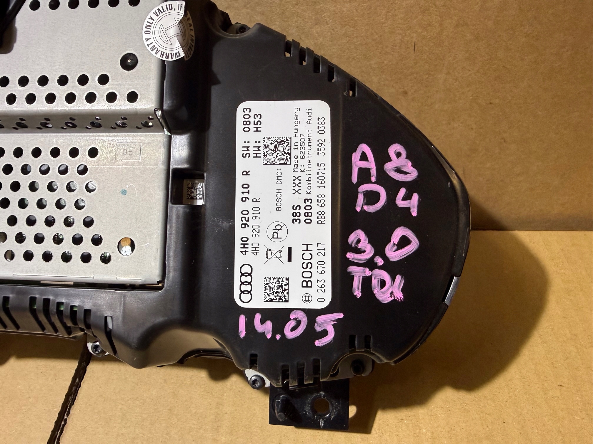 AUDI A8 D4 LIFT 3.0 TDI dials dials 4H0920910R UK
