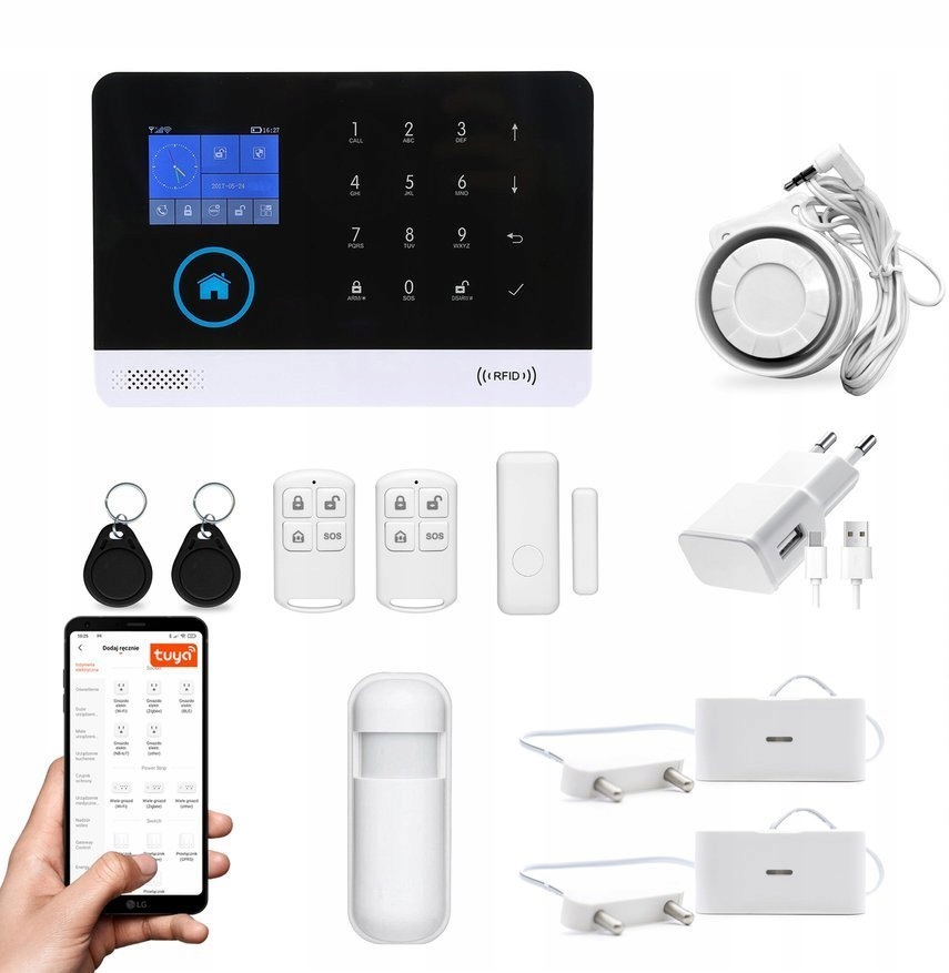 Bezprzewodowy alarm WiFi GSM przeciwzalaniowy PL Marka inny