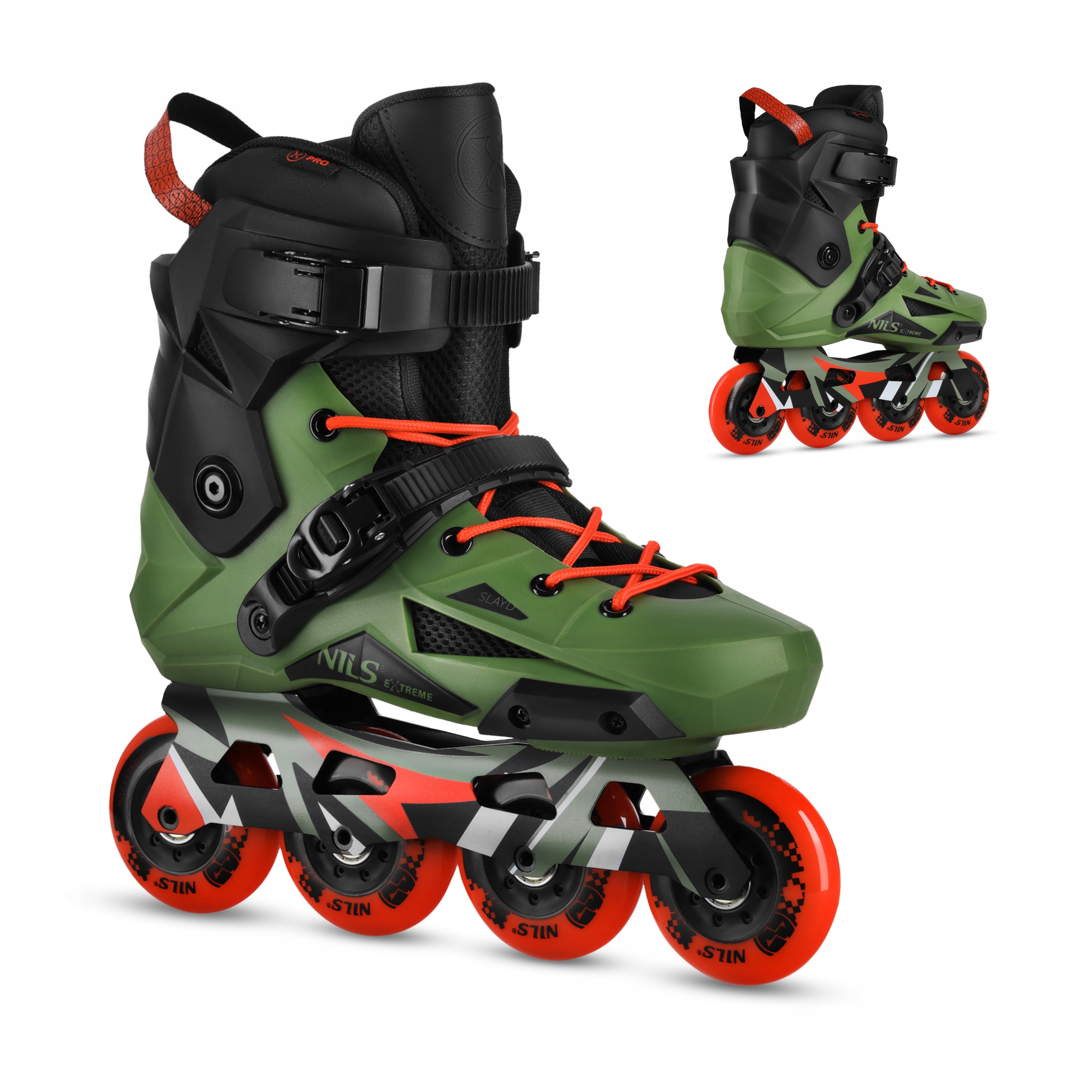 Profesionální brusle 2v1 zelené alu kolejnice vel 46 Nils Extreme