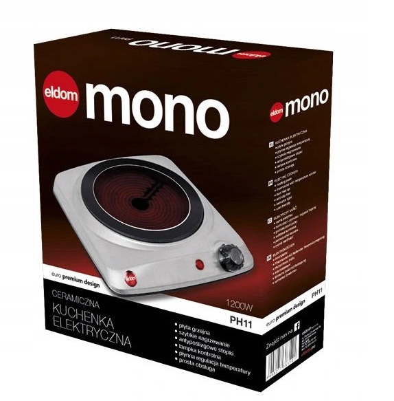KUCHENKA CERAMICZNA ELEKTRYCZNA ELDOM PH11 1200W Marka Eldom