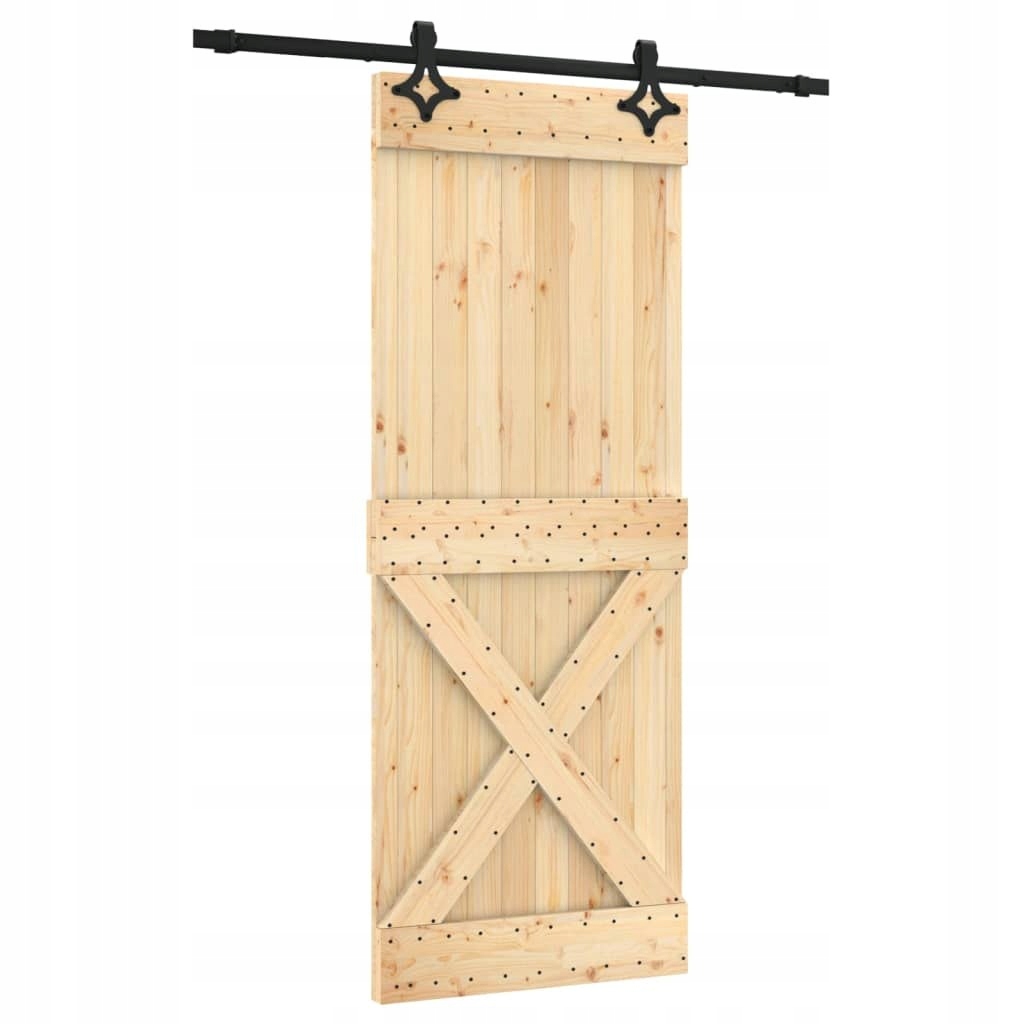 DRZWI PRZESUWNE Z OSPRZĘTEM 80X210CM LITE DREWNO SOSNOWE Marka VidaXL