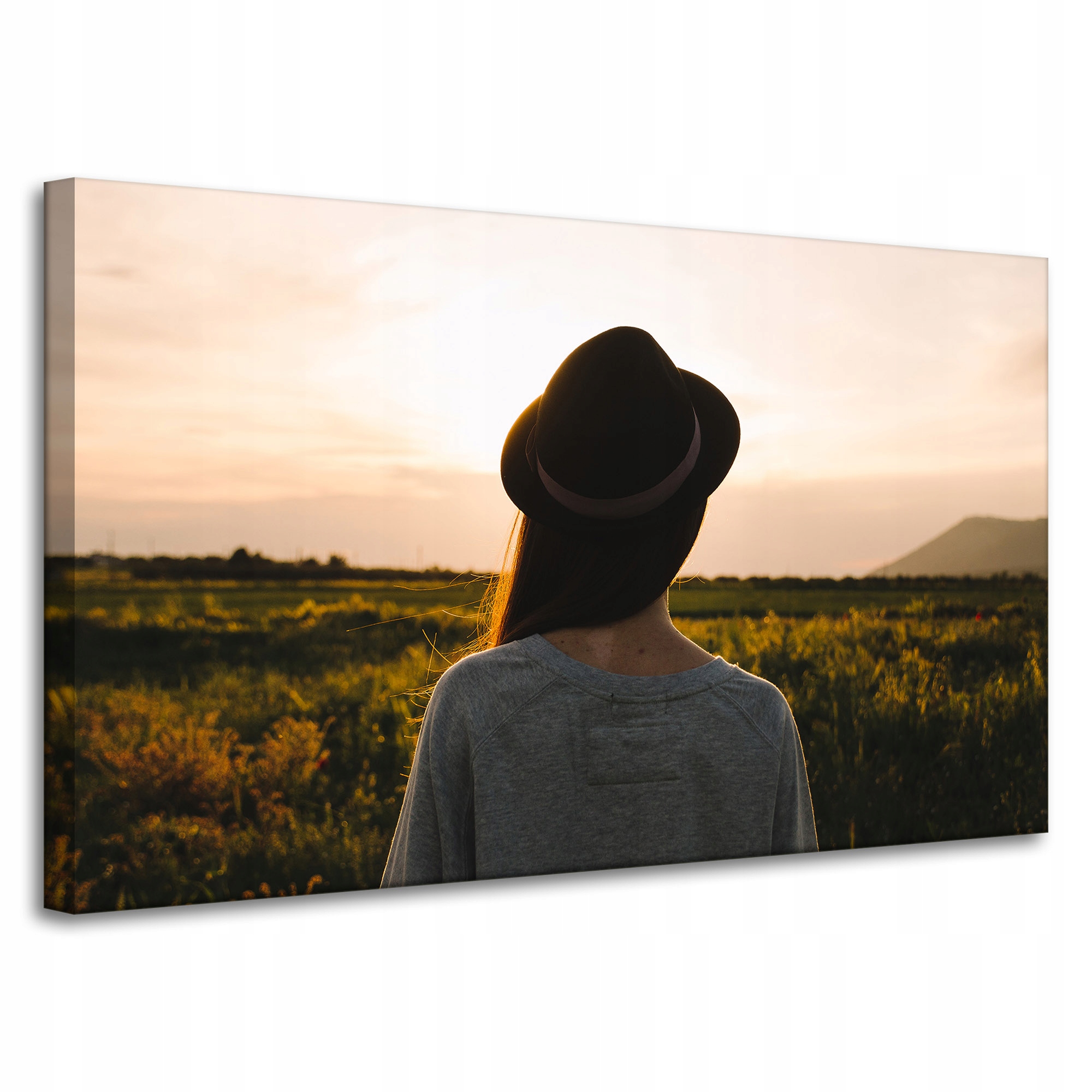 Obraz Canvas Příroda Žena v klobouku 100x60 cm