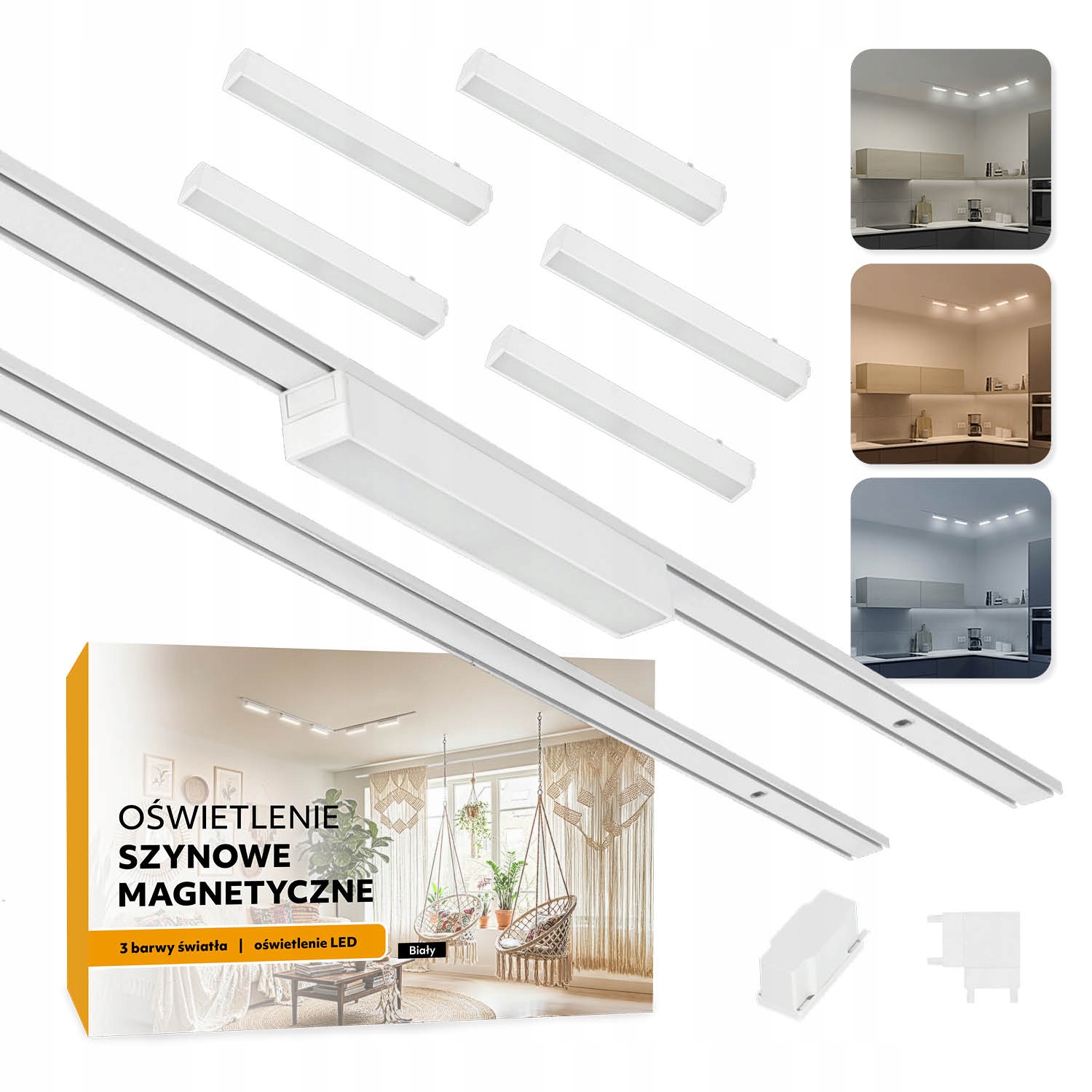 Magnetické koľajnicové osvetlenie 2x Lišta 1 m 5x 10 W Led lampa 3CCT