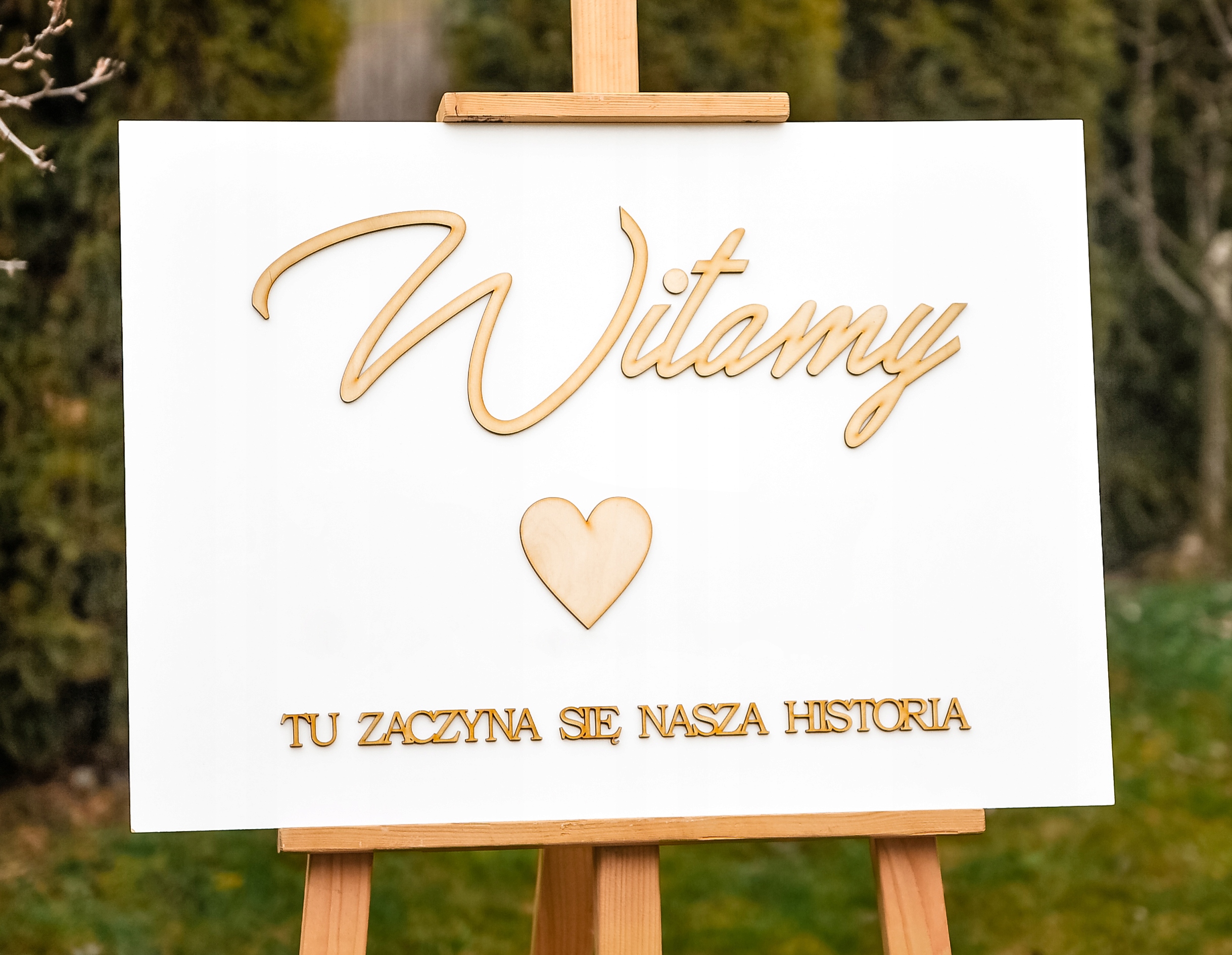 Tablica weselna na powitanie Ślub Wesele dekoracja TAB-1DS Marka Dekor Laser