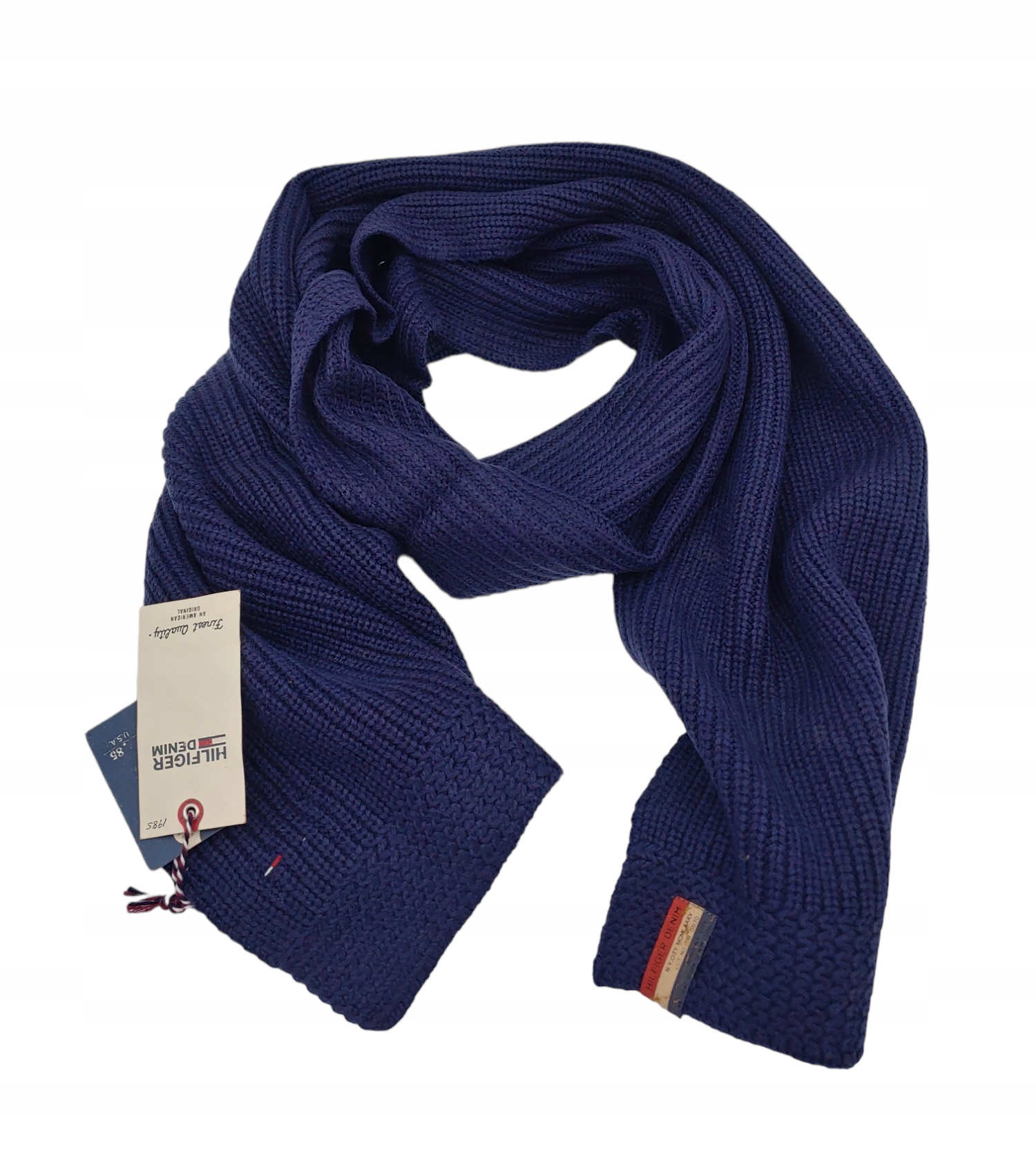 Módní šála Tommy Hilfiger s jehněčí vlnou Námořnická Modrá