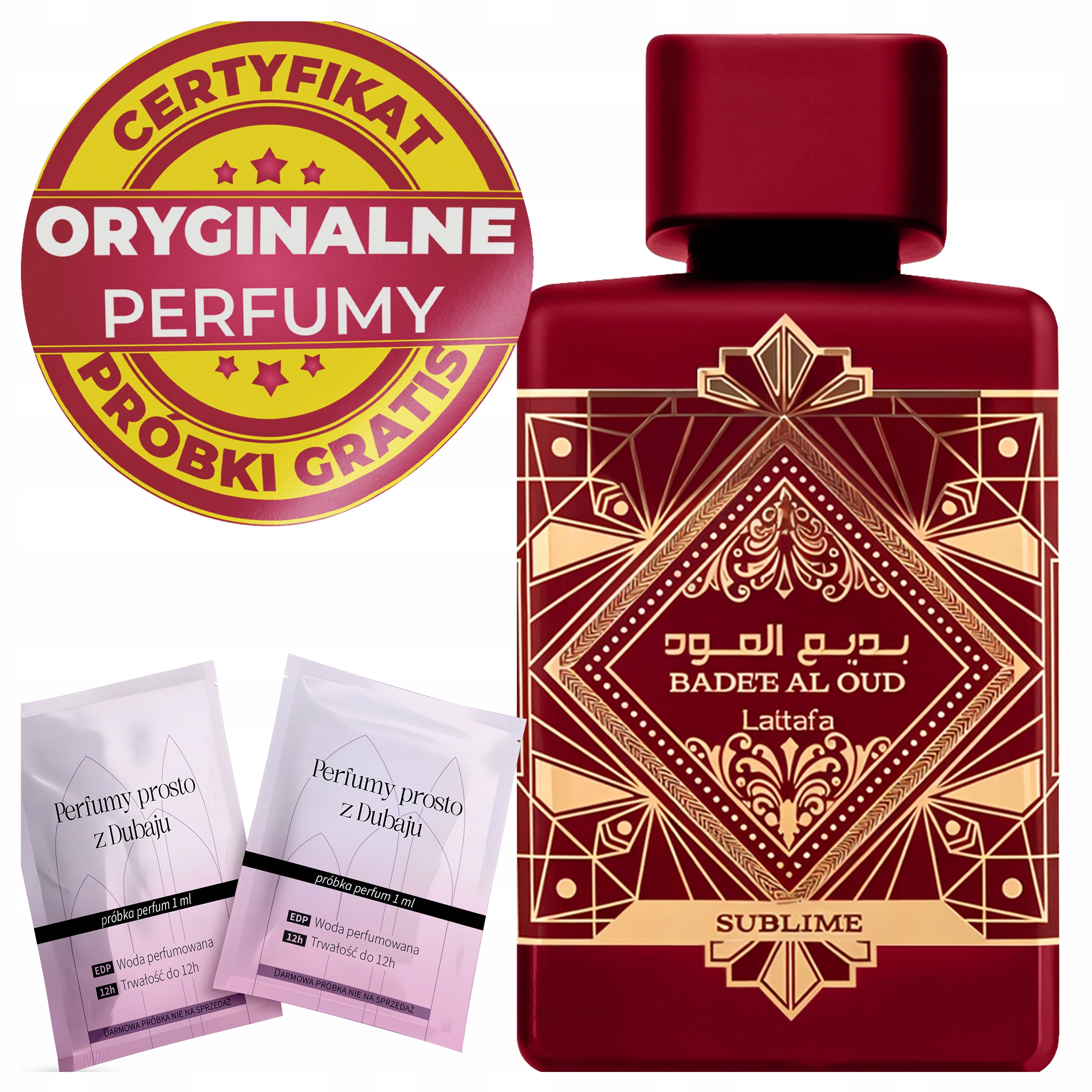 Perfumy Damskie Arabskie Lattafa Badee Al Oud Sublime Oryginał 2 Próbki