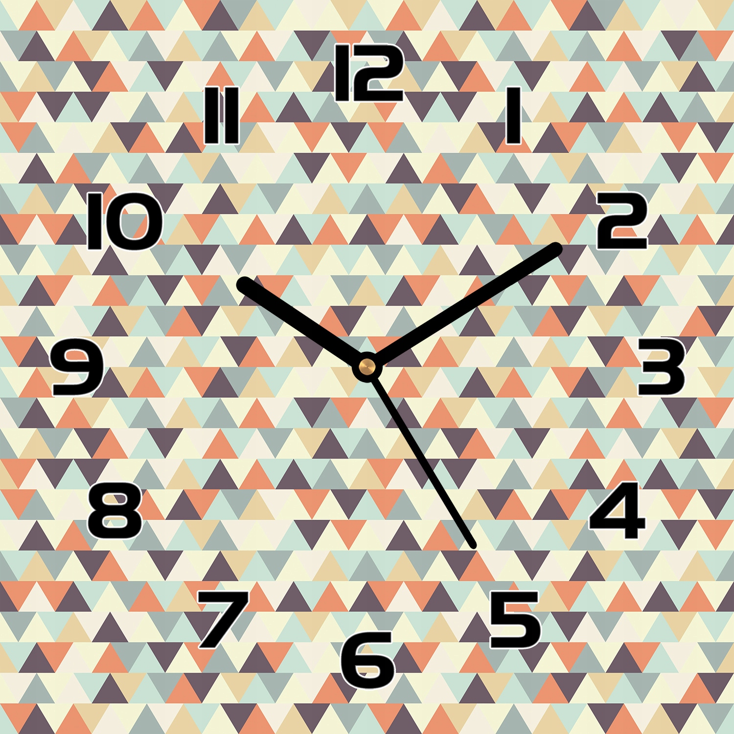 

Cichy zegar na szkle Dużo małych trójkątów 30x30cm