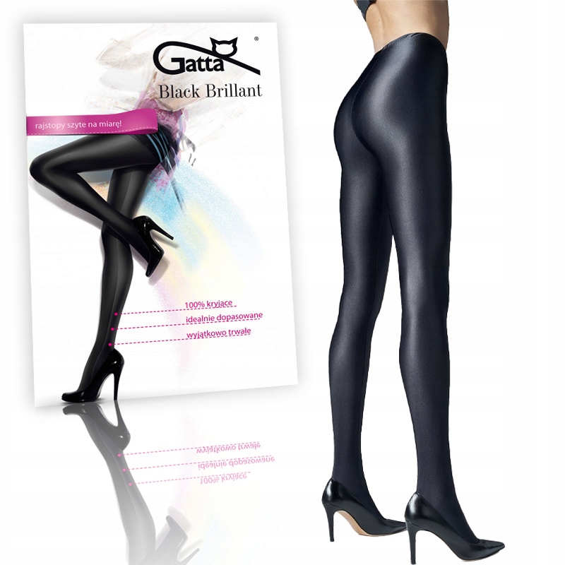 Punčocháče Gatta Krycí Black Brillant Černé 3XL