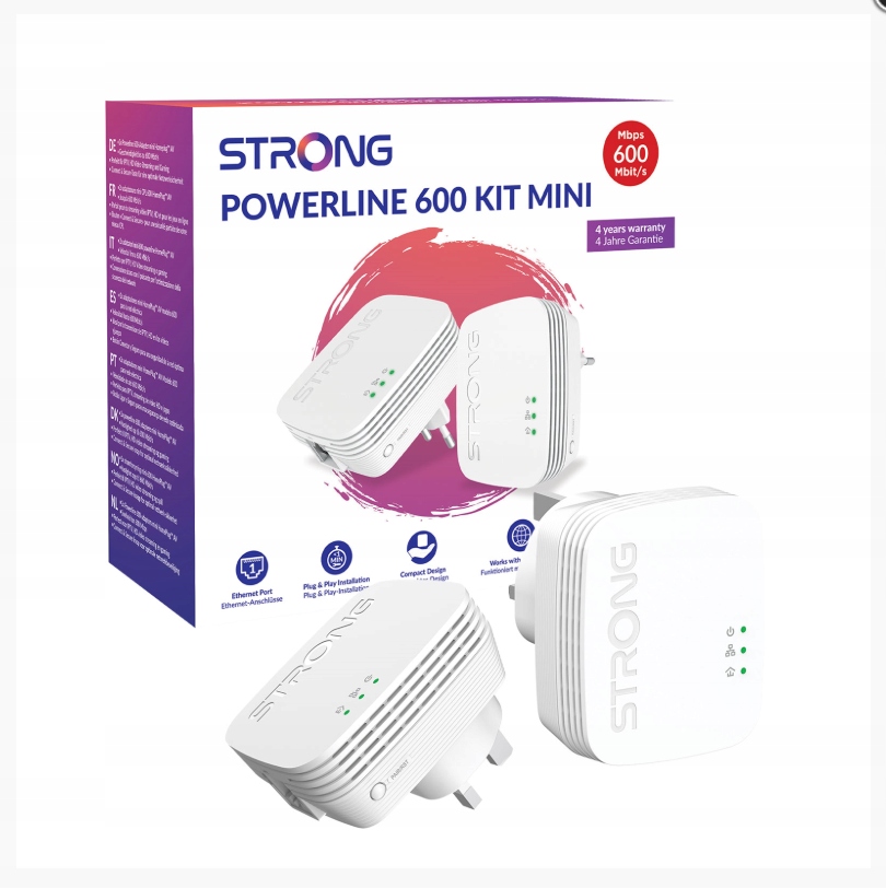 Síťový adaptér Powerline 600 Mini sada 2ks Internet přes zásuvku