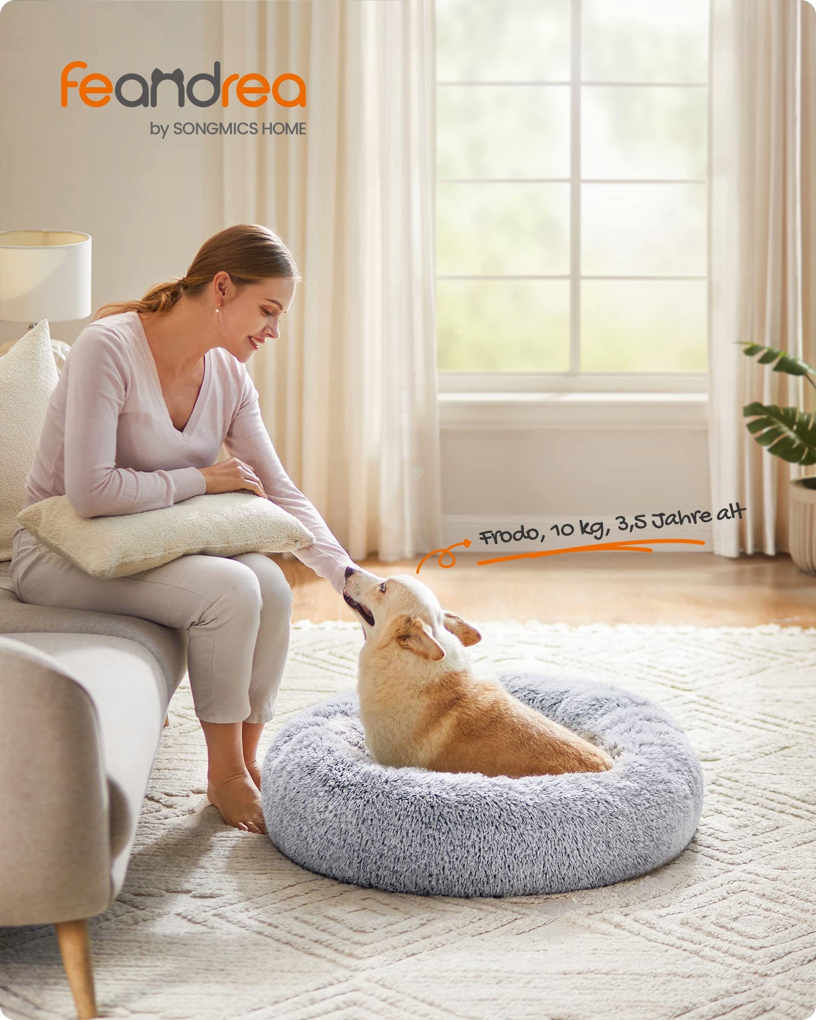 FEANDREA Legowisko Dla Psa I Kota Donut Kissen 80 cm Szare — miniatura 3