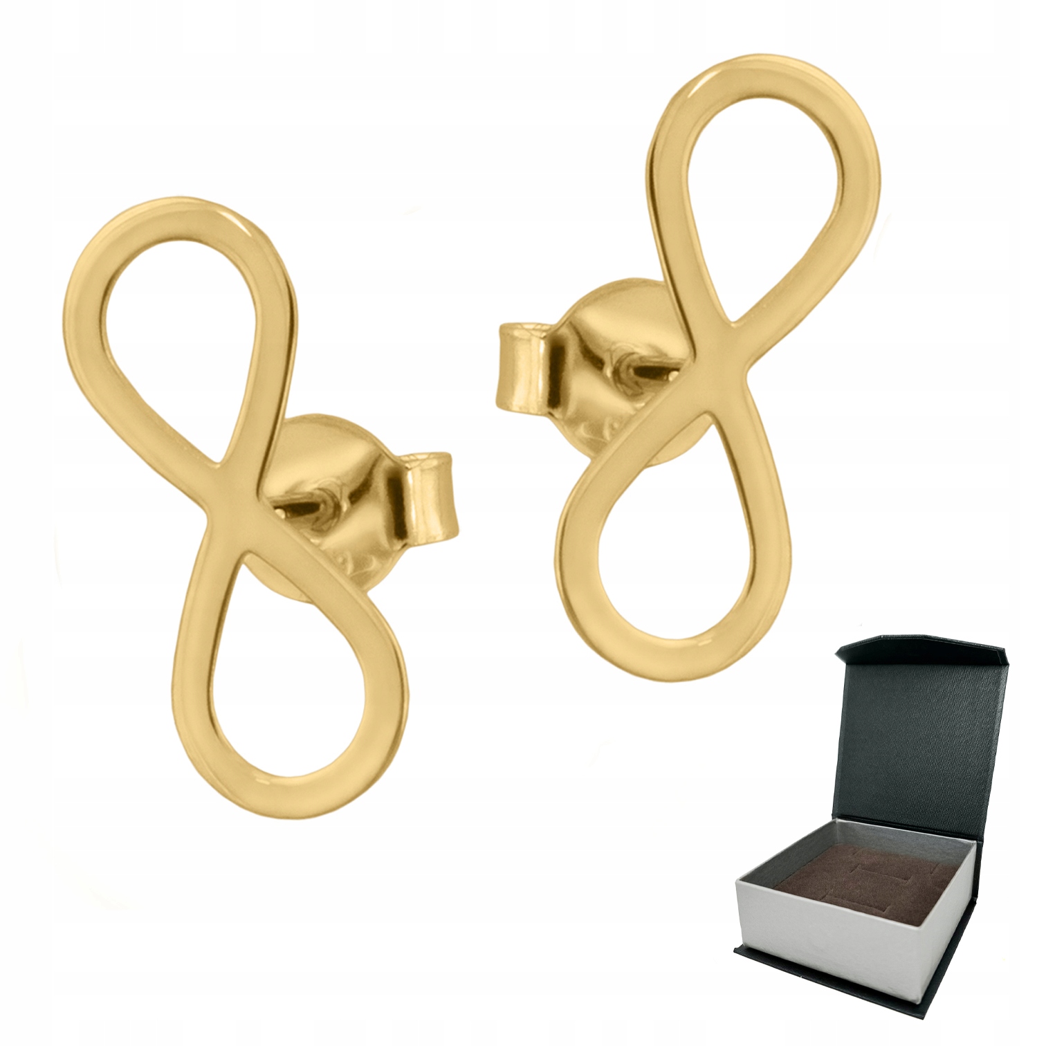 Náušnice Jemné Zlaté Nekonečno Infinity zlato pr. 585