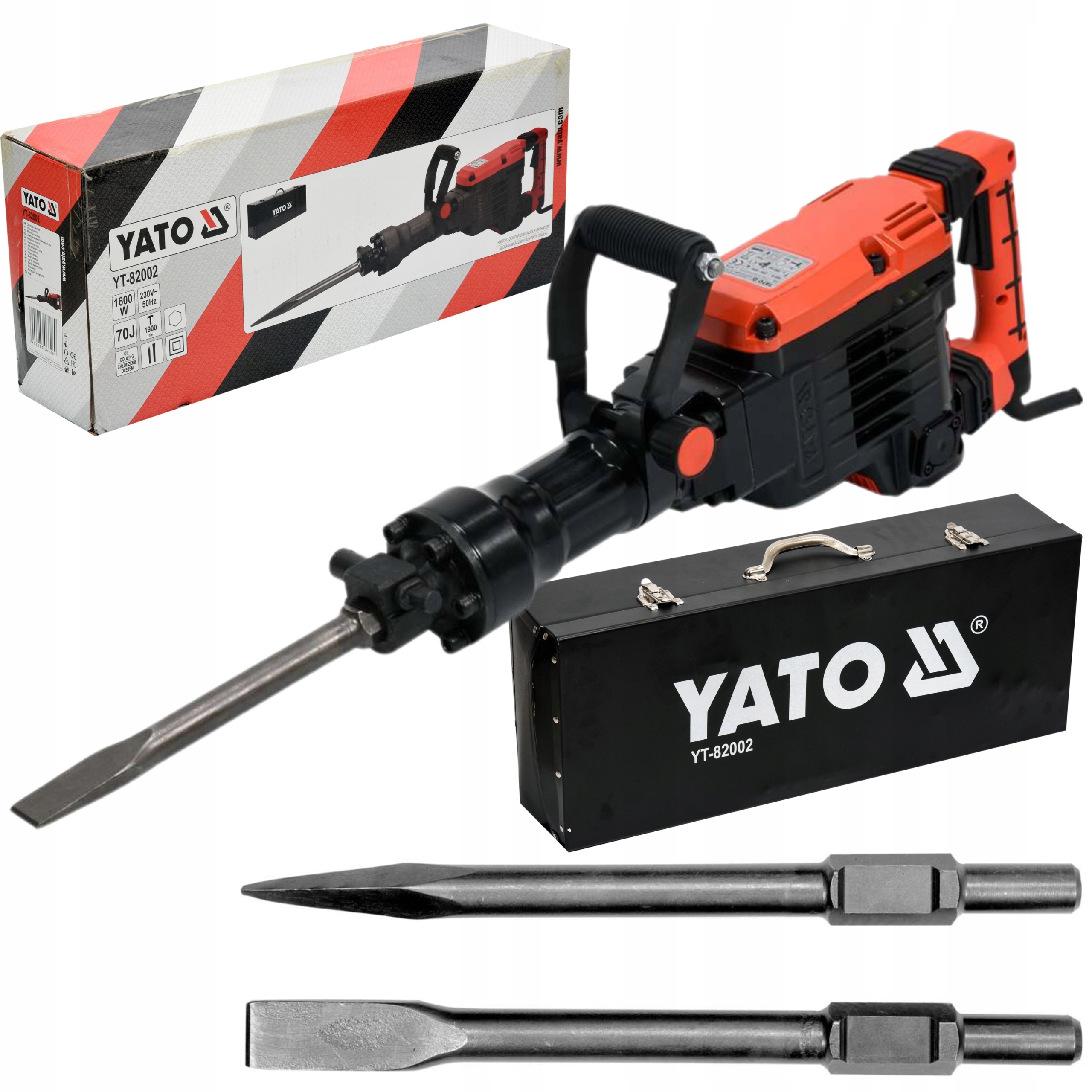 YATO MŁOT WYBURZENIOWY 70J CHŁODZONY OLEJEM YT-82002 HEX 1600W +2 DŁUTA