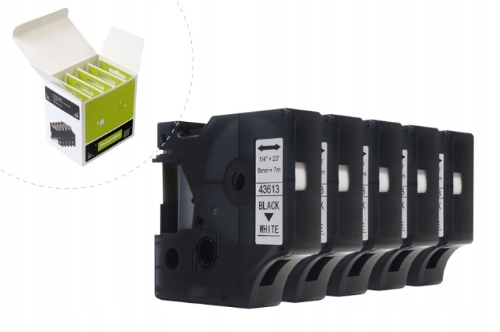 Páska JetWorld Náhradní Dymo D1 černá na bílém 6 mm x 7 m (5ks) LM100, L