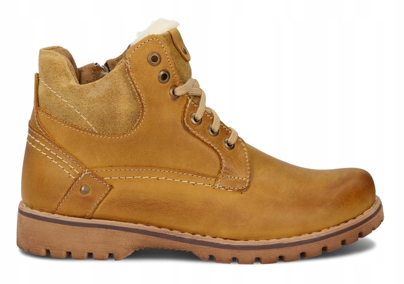 TRZEWIKI MĘSKIE BUTY OCIEPLANE SKÓRA 885 CAMEL 45 Marka inna