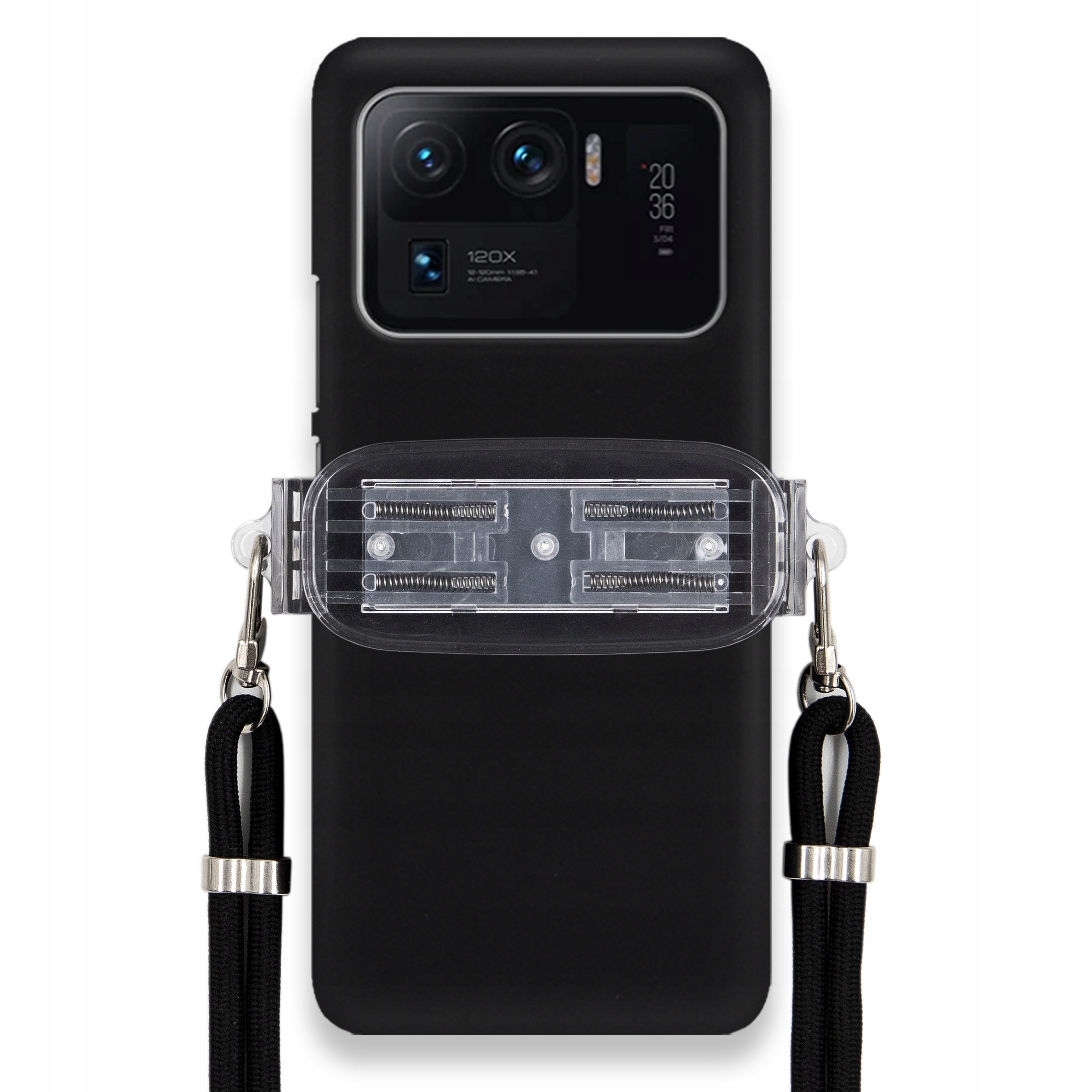 Puzdro Pre Xiaomi MI 11 Ultra Smooth Case Univerzálny Držiak Čierna Šnúrka