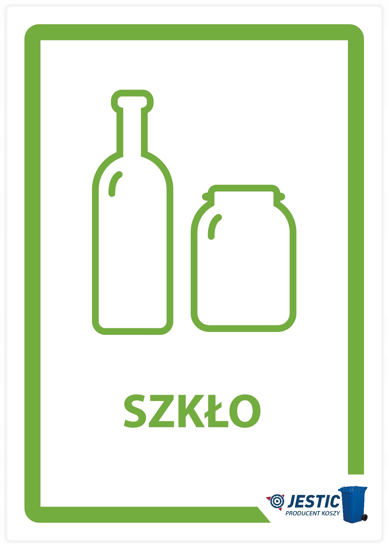

Szkło Naklejka Na Kosz Segregacja Śmieci 30CM A4