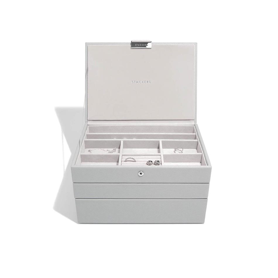 šperkovnice na bižuterii světle šedá Classic Stackers