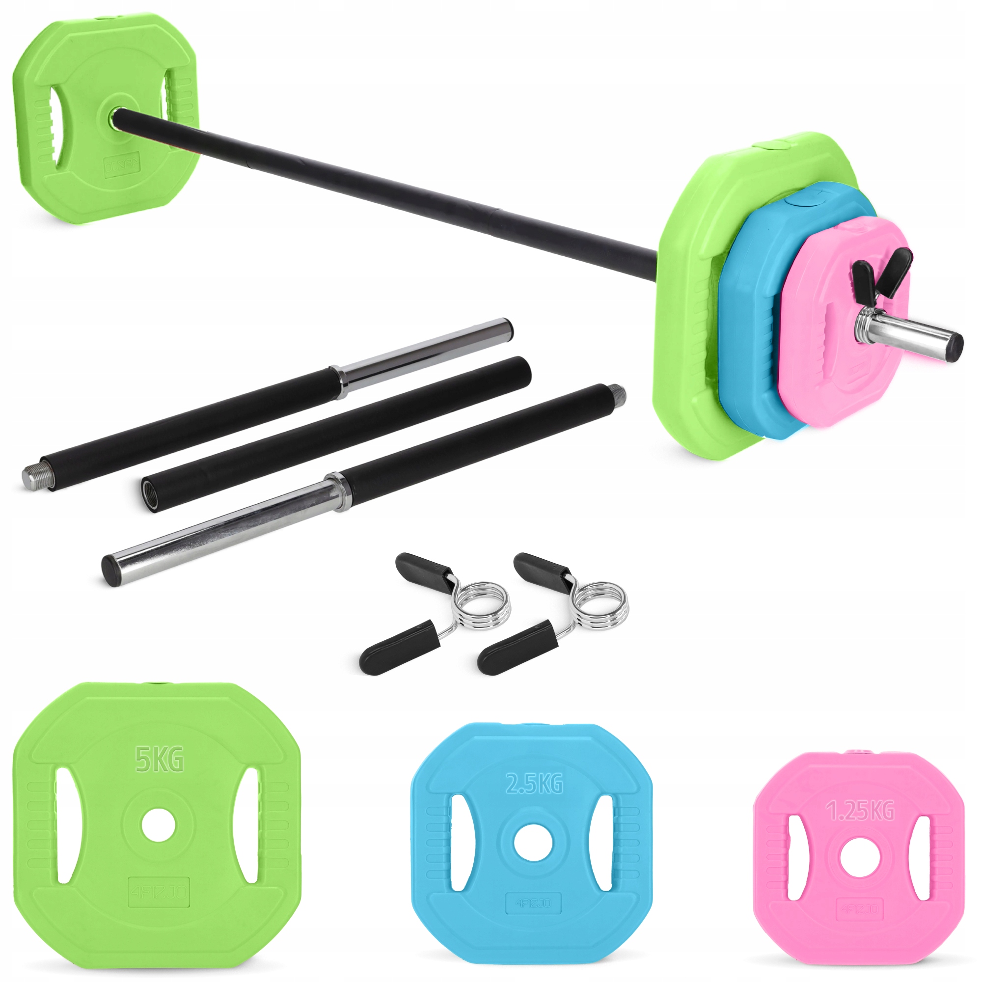 Vzpěračská Tyč S Bitumenovým Zatížením Set Osa Skládací Tréninková 2,5-24 kg