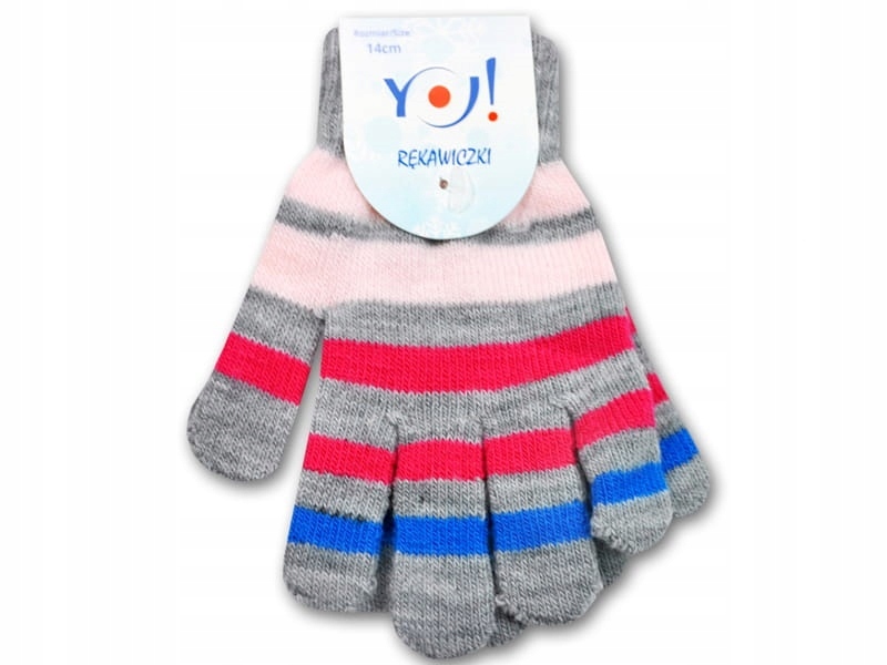 

Yo rękawiczki Akrylowe 5-palcowe Paski 14 cm