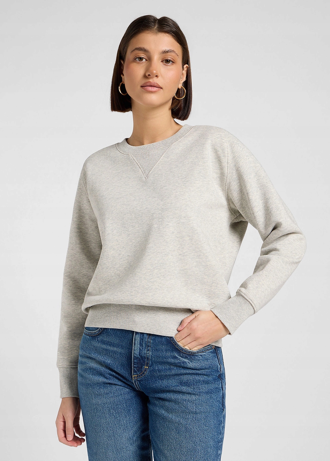 Dámská mikina Lee Raglan Crew Sws Grey Heather 112371560 Xs