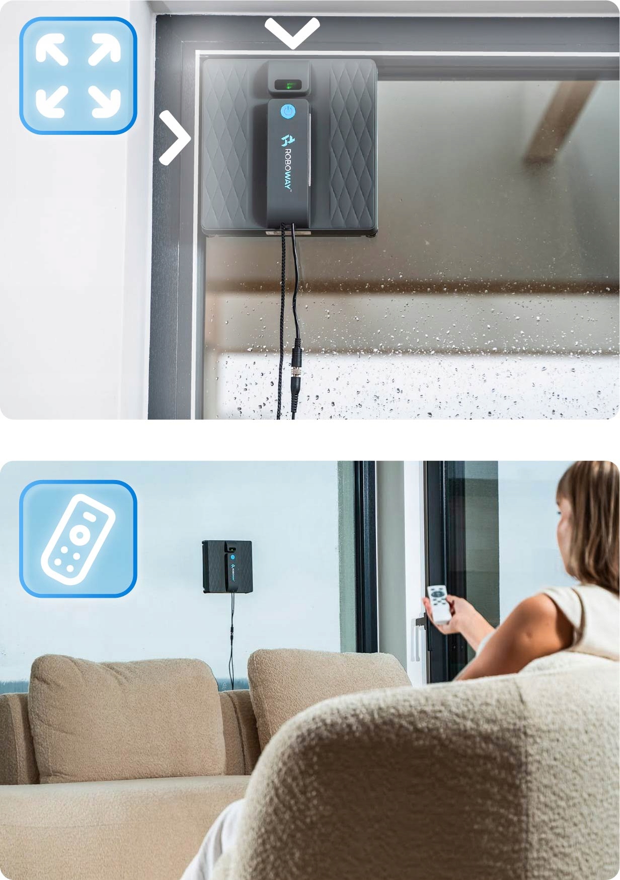 ROBOWAY Розумний робот для миття вікон | 3000 пА | WIFI | АКСЕСУАРИ Модель RW-5